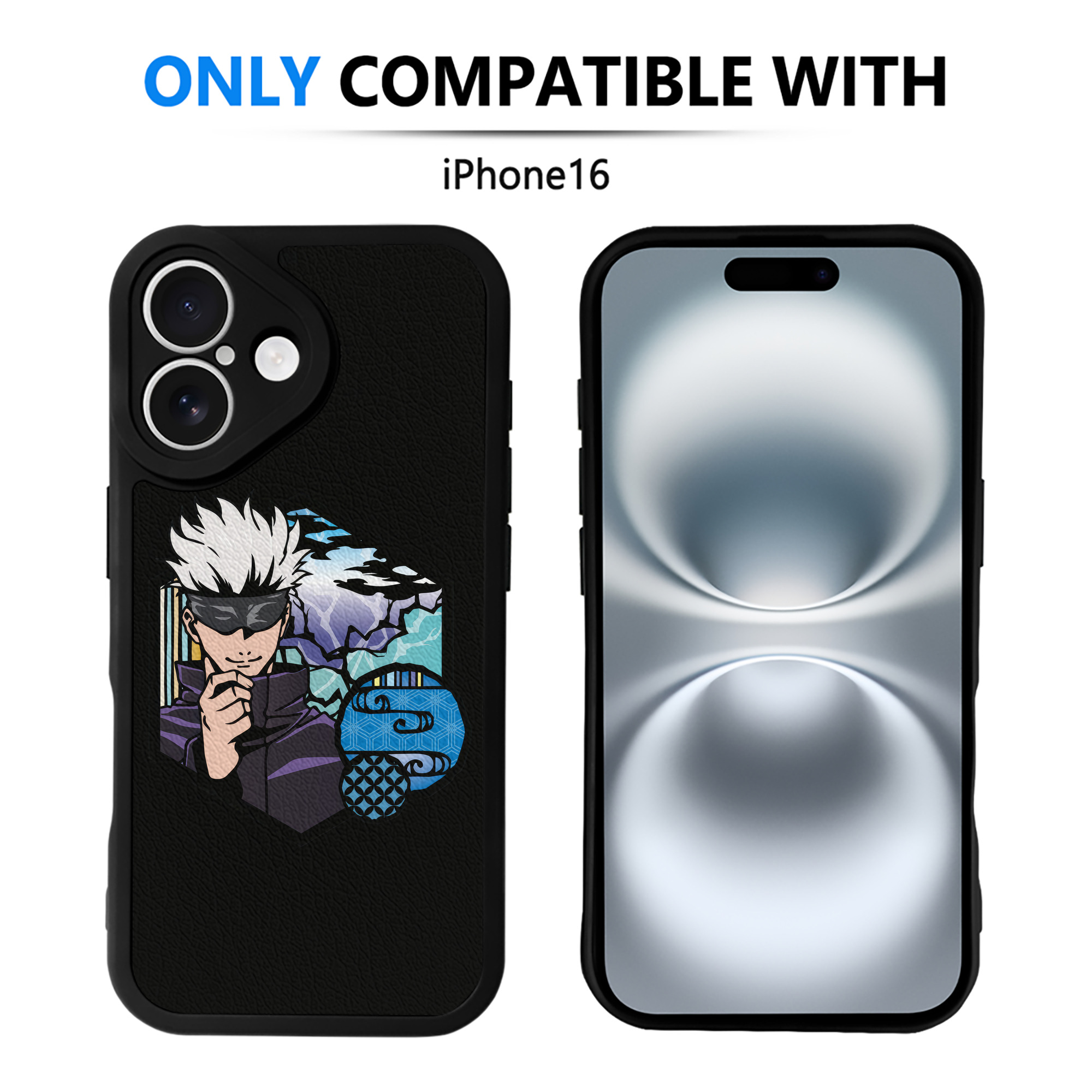 （画像用） 呪術廻戦 Jujutsu Kaisen 【iPhone 16シリーズ対応】シリコンスマホケース（レザー調） 材質：シリコン